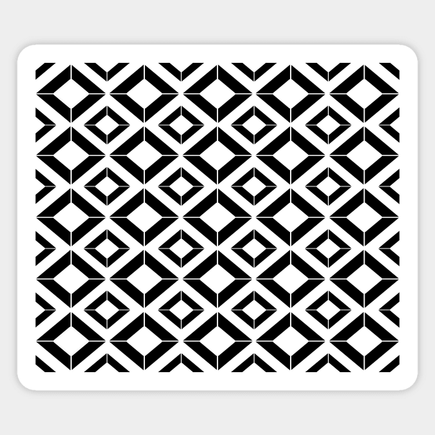 Abstract geometric pattern - black and white. Sticker by kerens